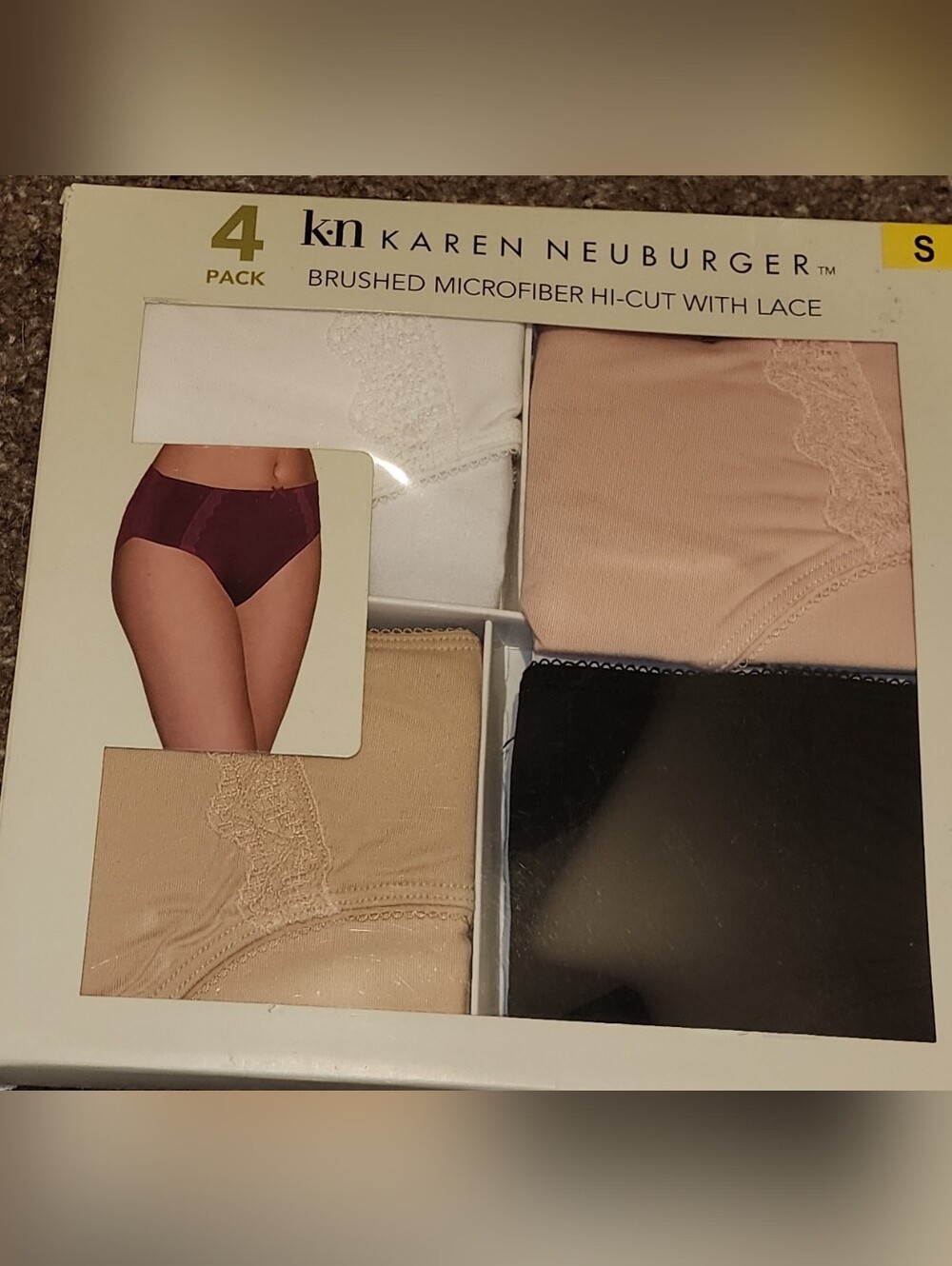 Karen Neuburger Women's High Cut Panties Brushed MIicrofiber 4 Pairs Size 5 SM